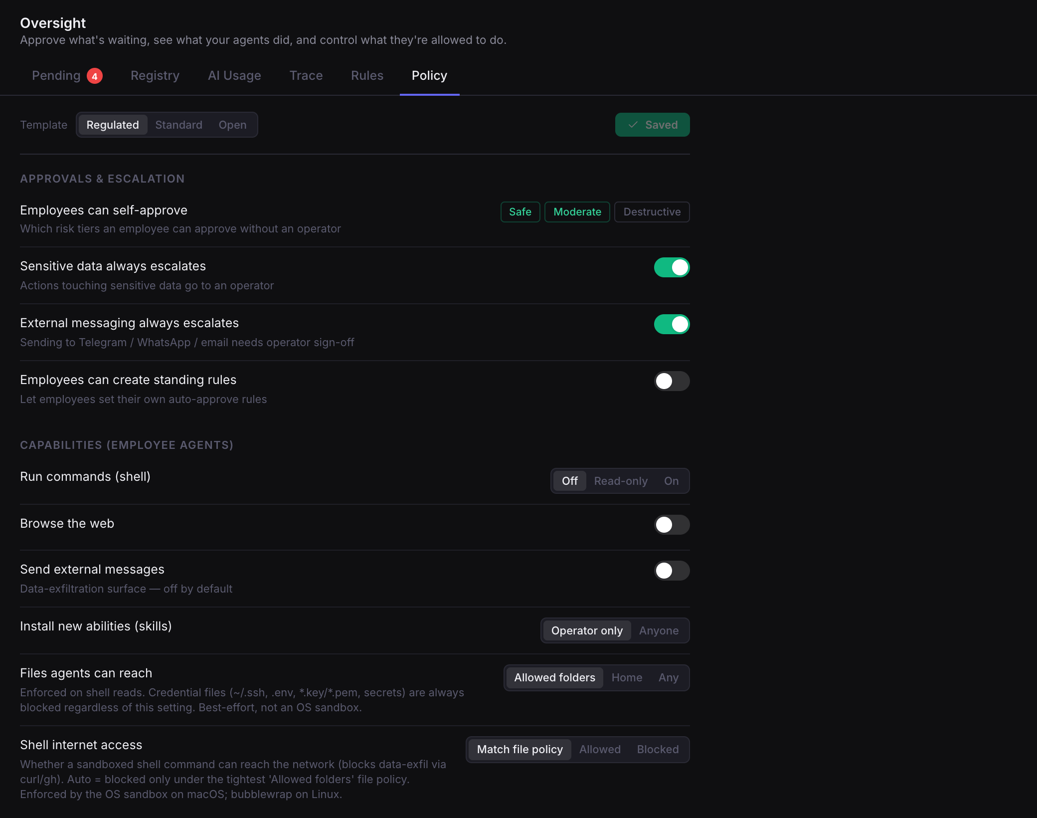 The Security console